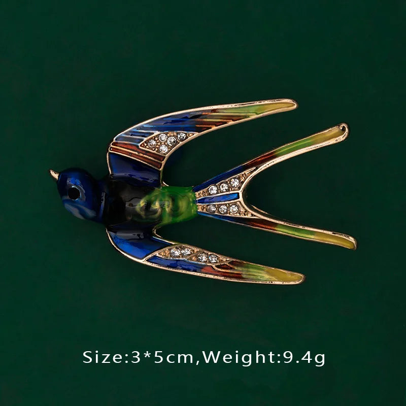Brosche Vogel Libelle Emaille Kreativ Tasche Schulranzen Accessoire Damen