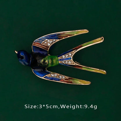 Brosche Vogel Libelle Emaille Kreativ Tasche Schulranzen Accessoire Damen