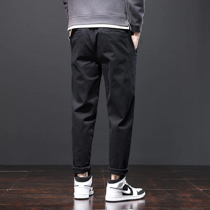 Herren Hosen aus Baumwolle im Casual-Stil mit Taschen und geradem Schnitt