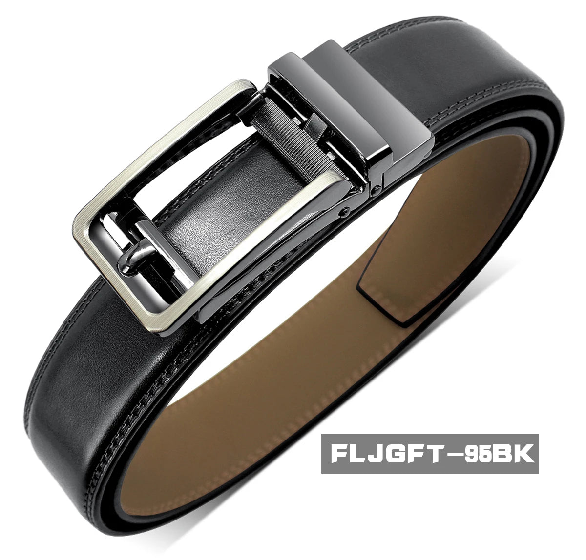 Herren Echtleder-Gürtel 3,5 cm Automatik-Schnalle Rindsleder Business Casual