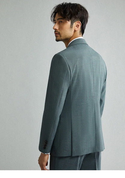 Schlanke Herren-Anzughose in Khaki mit Streifen – graue, lange Freizeithose für Büro, formelle Anlässe und Hochzeiten, auch in großen Größen erhältlich.