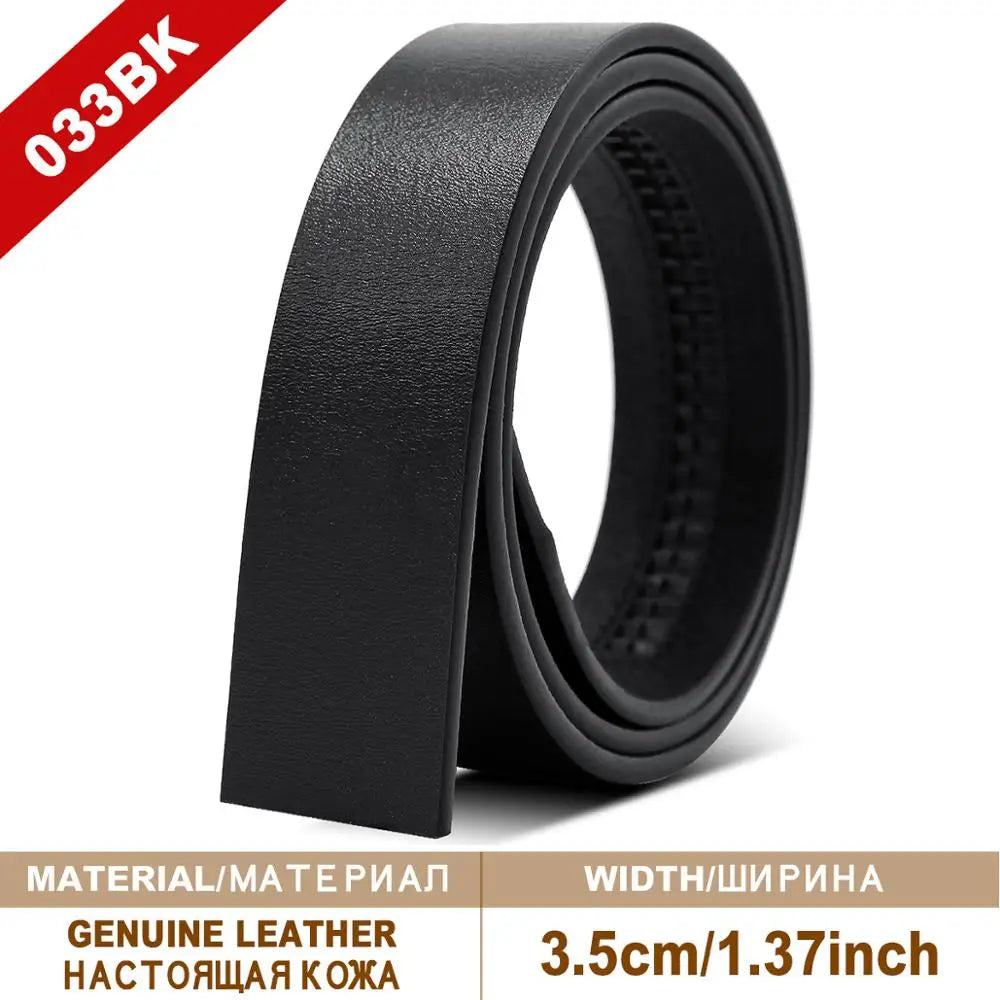 Herren Leder-Gürtelband ohne Schnalle Rindsleder Schwarz Braun 3,5 cm
