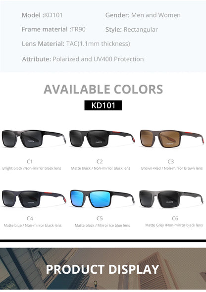 Sonnenbrille rechteckig TR90 ultraleicht polarisiert 1,1mm Fahren Cat.3 Unisex