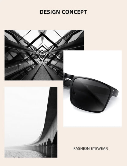 Sonnenbrille Al-Mg quadratisch polarisiert Spiegel Sport Herren Damen