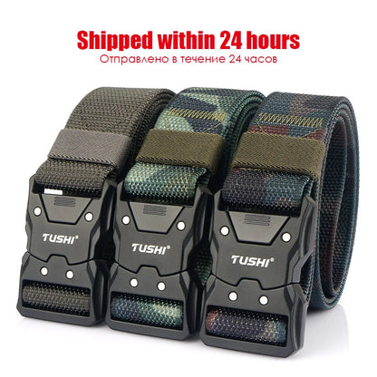 Herren-Taktischer Gürtel aus 1200D Nylon mit Schnellverschluss und robuster Metall-Schnalle, Breite 3,8 cm