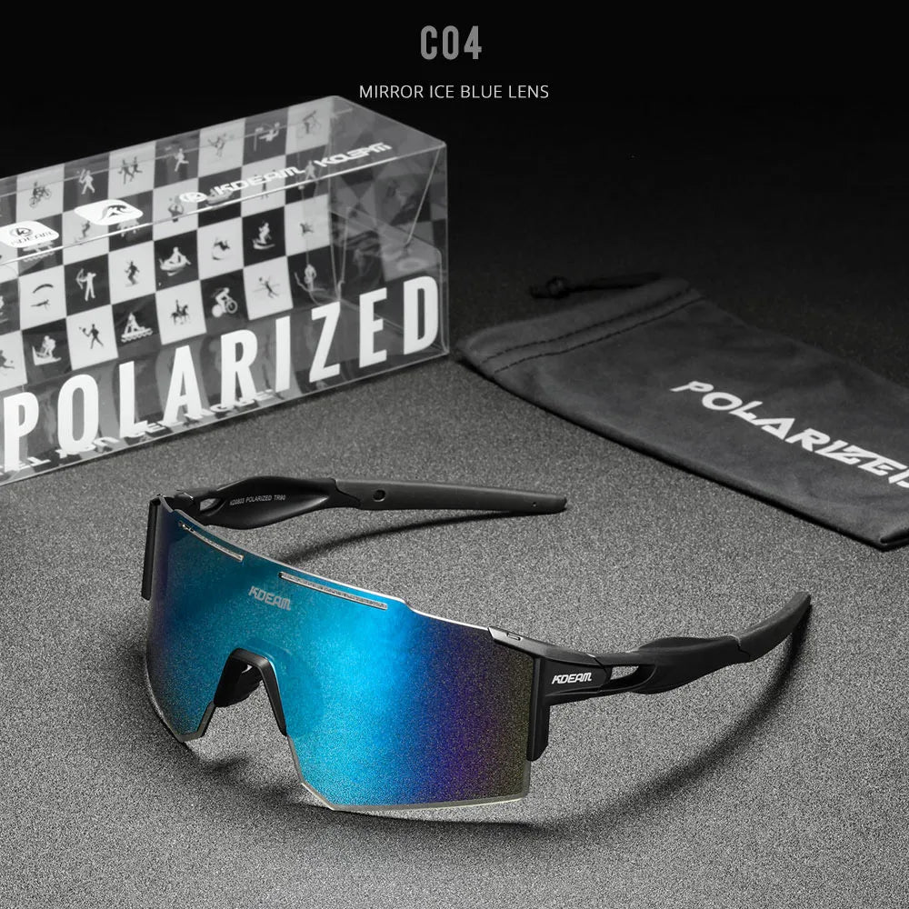 Sonnenbrille Sport TR90 polarisiert 1,2mm Glas Gummisteg winddicht Herren