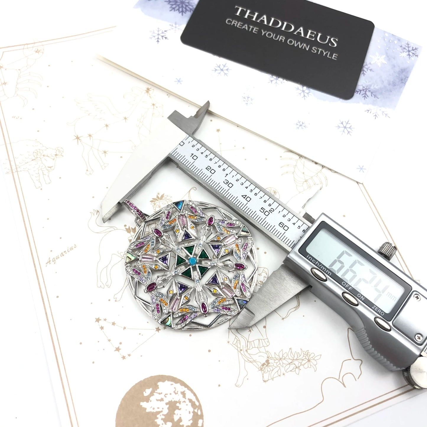Damen-Charm-Anhänger Kaleidoskop Libelle Magie Frühling aus Sterlingsilber