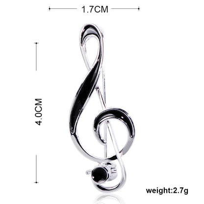 Brosche Musiknote Emaille Gold Symbol Kleidung Schal Abzeichen Damen
