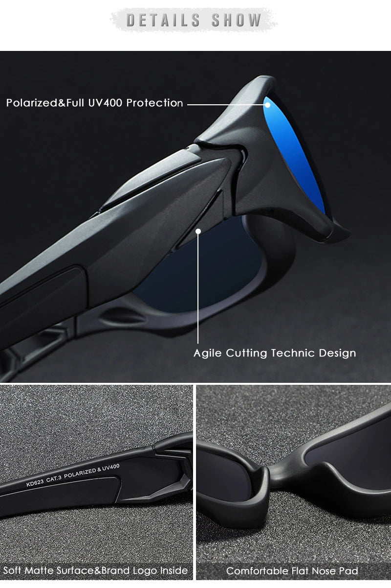 Sonnenbrille Sport Schild polarisiert gebogener Rahmen widerstandsfähig Unisex