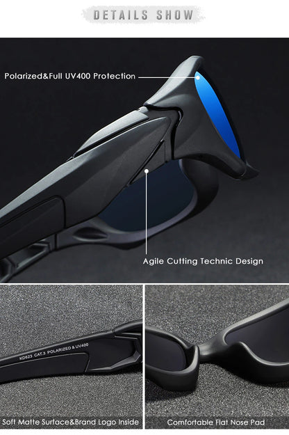 Sonnenbrille Sport Schild polarisiert gebogener Rahmen widerstandsfähig Unisex