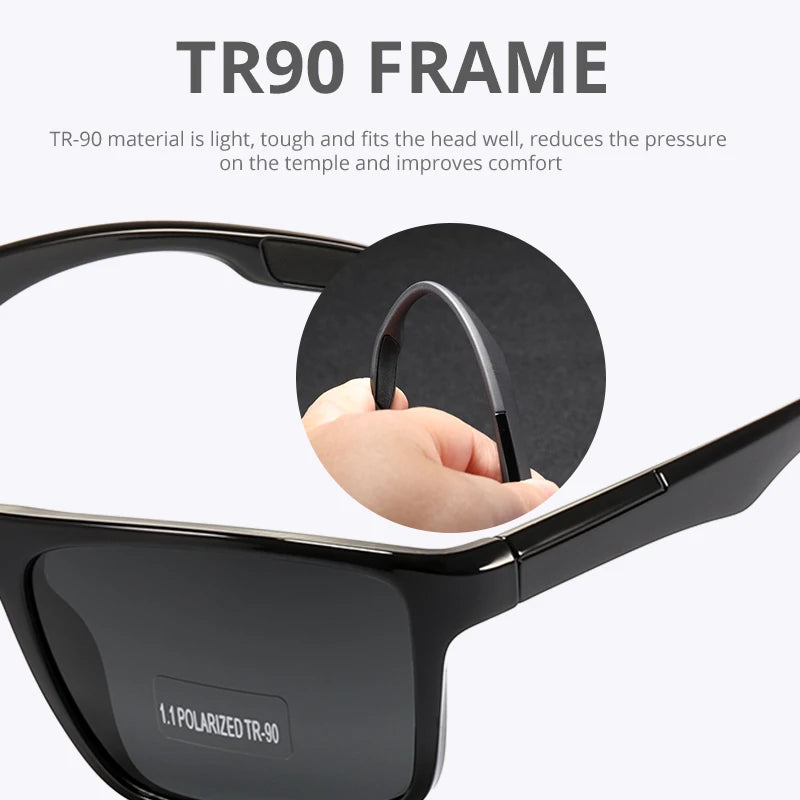 Sonnenbrille rechteckig TR90 ultraleicht polarisiert 1,1mm Fahren Cat.3 Unisex