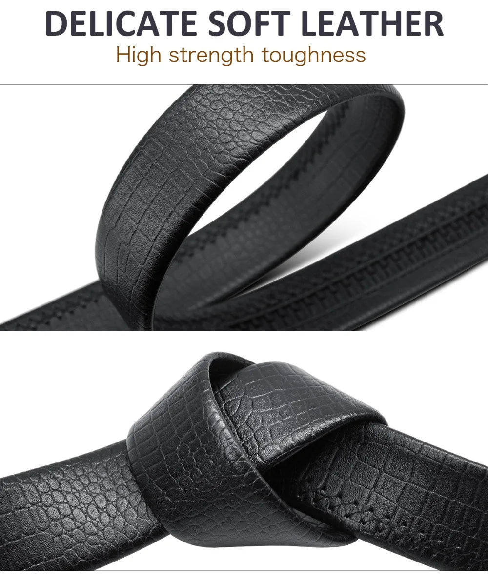 Herren Leder-Gürtelband ohne Schnalle Rindsleder Schwarz Braun 3,5 cm