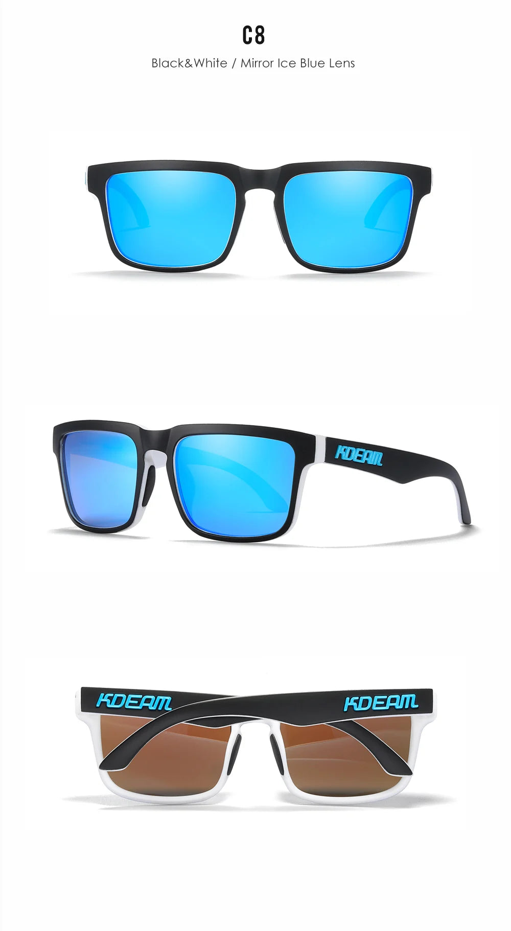 Sonnenbrille quadratisch polarisiert Angeln Lifestyle Spiegel Hartbox Unisex