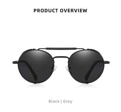 Sonnenbrille Steampunk rund polarisiert UV400 Vintage Herren Damen