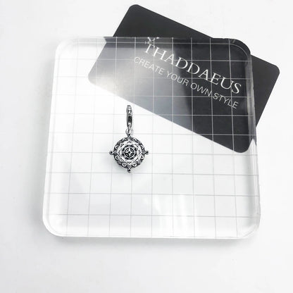 Damen-Charm-Anhänger Kompass Vintage Disc II aus Sterlingsilber