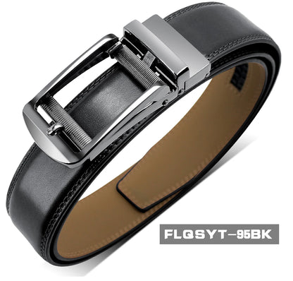 Herren Echtleder-Gürtel 3,5 cm Automatik-Schnalle Rindsleder Business Casual