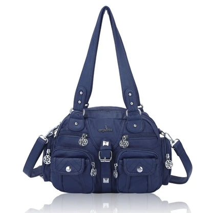 Damen-Schultertasche aus PU-Leder in kompakter Bauweise mit Angenehmer Haptik und Mehrfachfächern