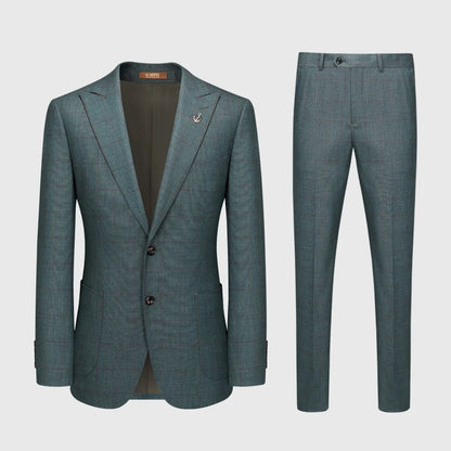 Schlanke Herren-Anzughose in Khaki mit Streifen – graue, lange Freizeithose für Büro, formelle Anlässe und Hochzeiten, auch in großen Größen erhältlich.