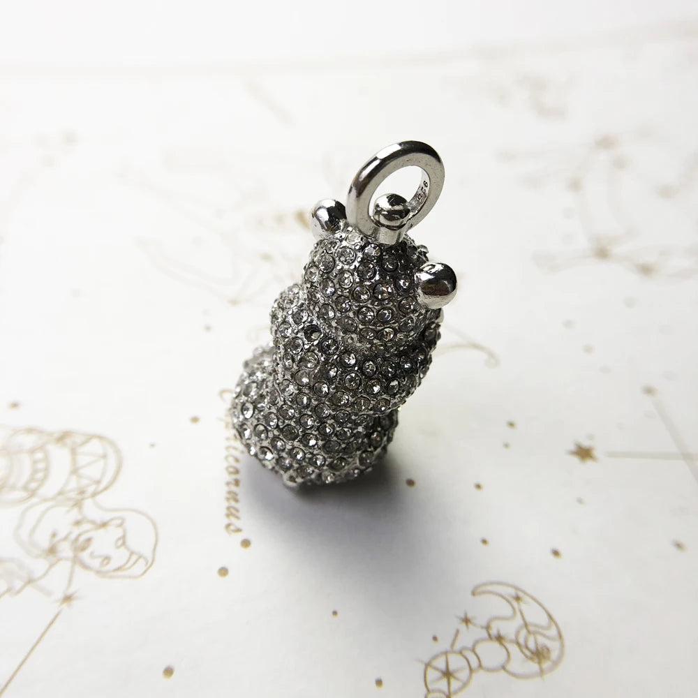 Damen-Charm-Anhänger Eisbär niedlich Sommer II aus Sterlingsilber