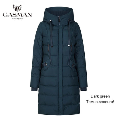 Lange Damen-Daunenjacke mit Kapuze – warme Winterparka für modische Frauen
