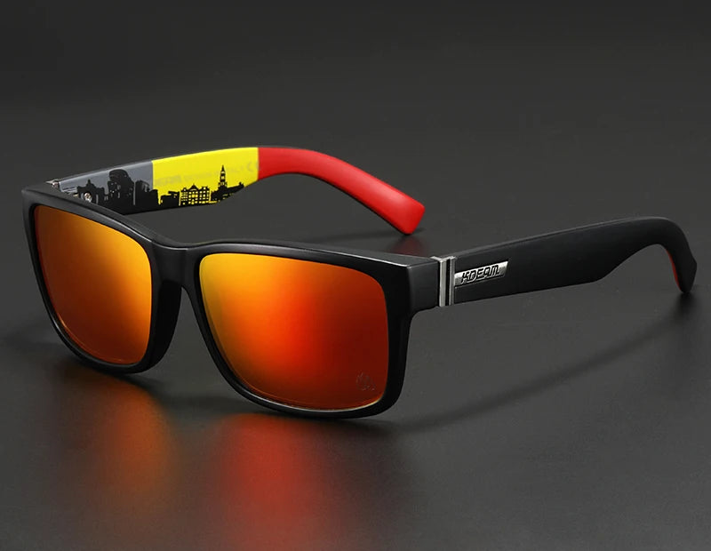 Sonnenbrille Sport polarisiert photochrom Fahren auffällige Farben Hartbox