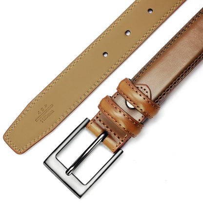 Herren Echtleder-Gürtel Jeans Cowskin Casual Business 3,5 cm Automatik-Schnalle