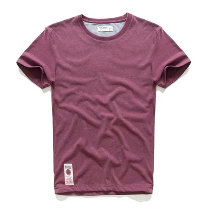 Männer T-Shirt aus Baumwolle im einfarbigen Design mit klassischem O-Ansatz
