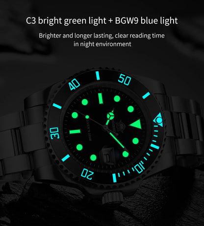 ADDIESDIVE TOP Men Classic Watch 316L Stainless Steel 200M Waterproof C3 Super Luminous Sport Luxury Quartz Watch Reloj Hombre