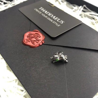 Damen-Charm-Anhänger Schweinchen Kleeblatt Glück II aus Sterlingsilber