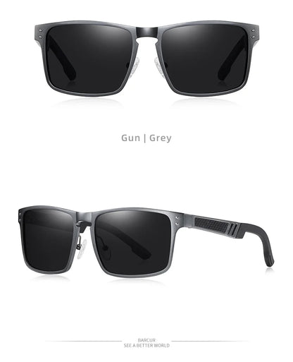 Sonnenbrille Al-Mg quadratisch polarisiert Spiegel Sport Herren Damen