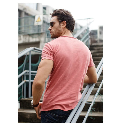 100% Baumwolle Männer T-shirt Casual Weiche Fitness Sommer Dünne T-shirts männer Hause Kleidung Oansatz Kurzarm Soild T Shirt für Männer