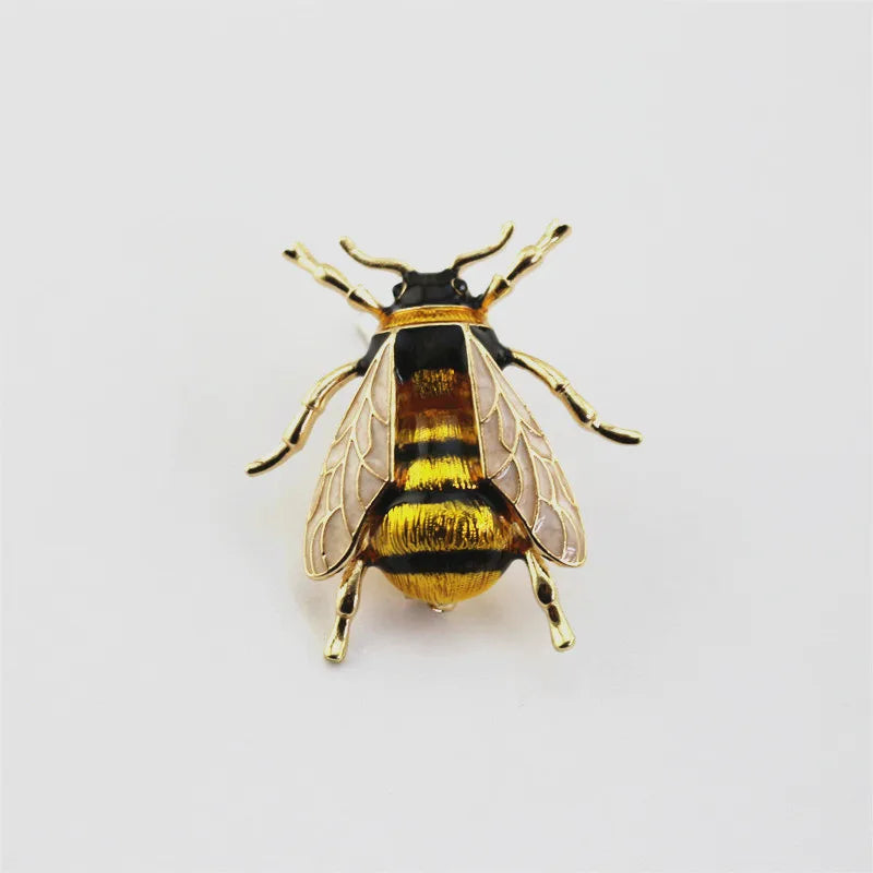 Brosche Hummel Biene Emaille Gelb Insekt Urlaub Bankett Damen