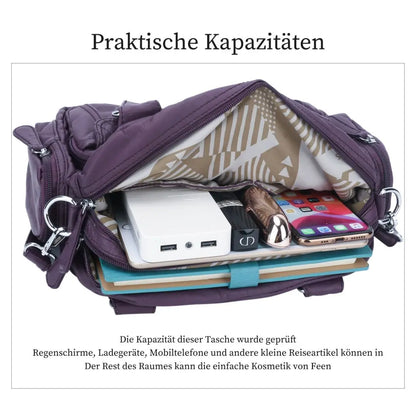 Damen-Schultertasche Aus PU-Leder Mit Mehrfachfächern Praktisch Und Elegant Vintage-Stil