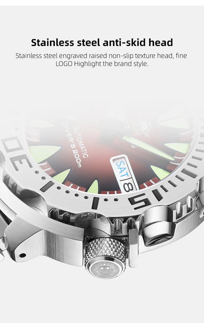 ADDIESDIVE AD2103 Men Monster Watch Luminous Sapphire Glass Blue Dial NH36 Diver 316L Stainless Steel Mechanical Watches