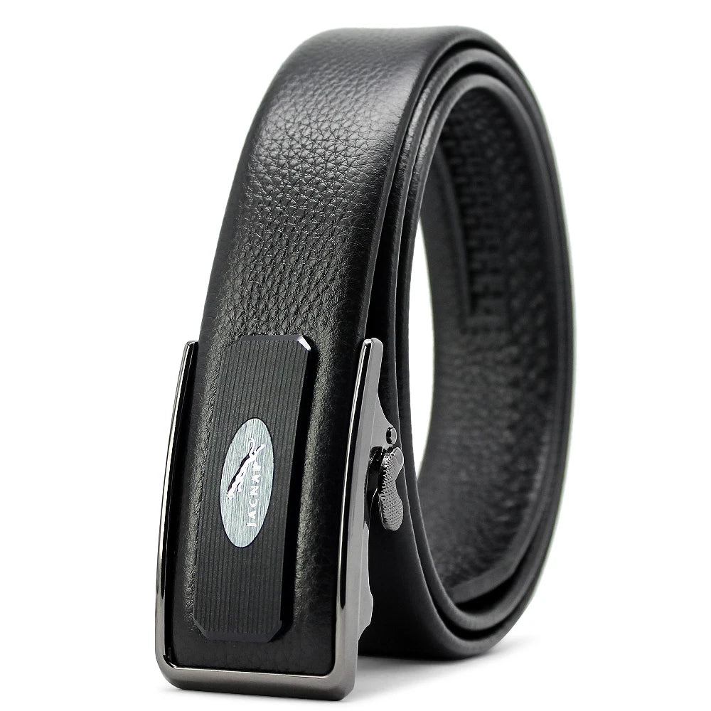 Herren Ratchet Ledergürtel 3,5 cm Automatik-Schnalle abriebfest Innenriemen
