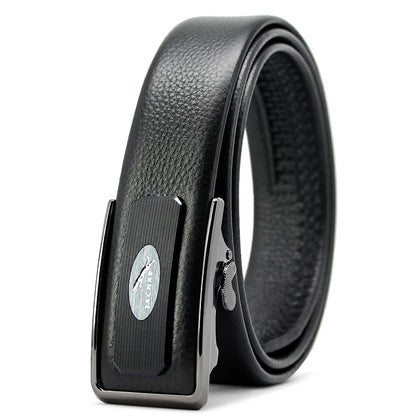 Herren Ratchet Ledergürtel 3,5 cm Automatik-Schnalle abriebfest Innenriemen
