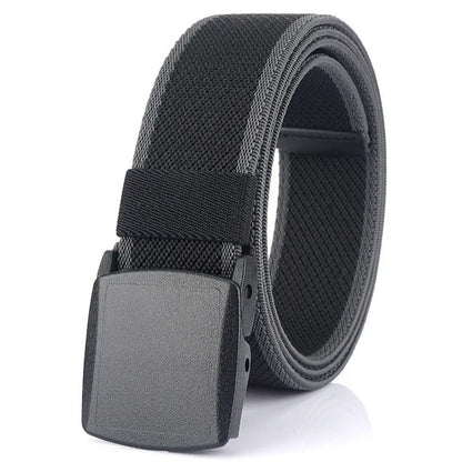Unisex-Gürtel aus Nylon mit Elastischem Stretchband und Metallfreiem Schnellverschluss Gestreift