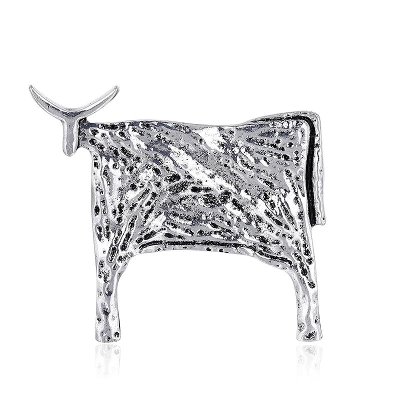 Brosche Stier Emaille Sternzeichen Rind Kuh Tier Schmuck Unisex