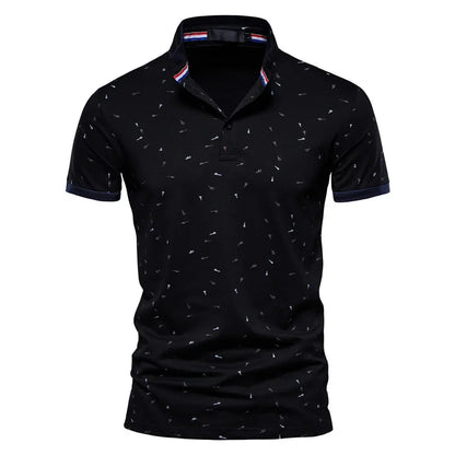 Herren Polo-Shirt im Casual-Stil mit Stehkragen aus Baumwolle