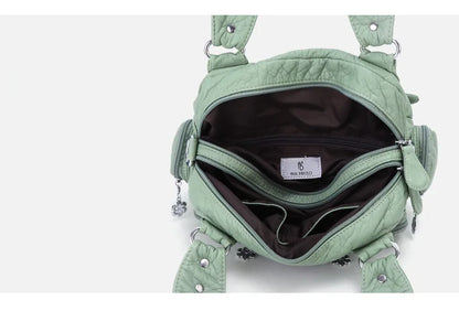 Damen-Satchel-Handtasche aus PU-Leder mit Reißverschluss und viel Stauraum für Alltag und Freizeit