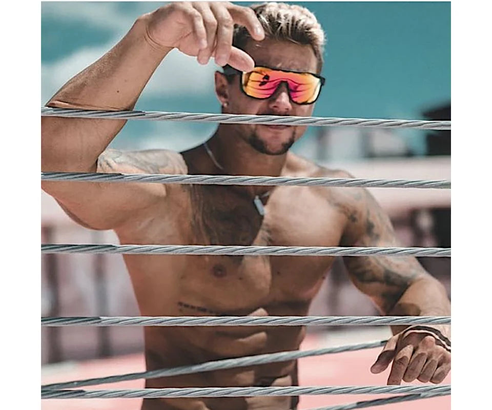 Sonnenbrille Einteiler polarisiert übergroß Schild Sport Herren