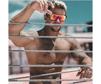 Sonnenbrille Einteiler polarisiert übergroß Schild Sport Herren
