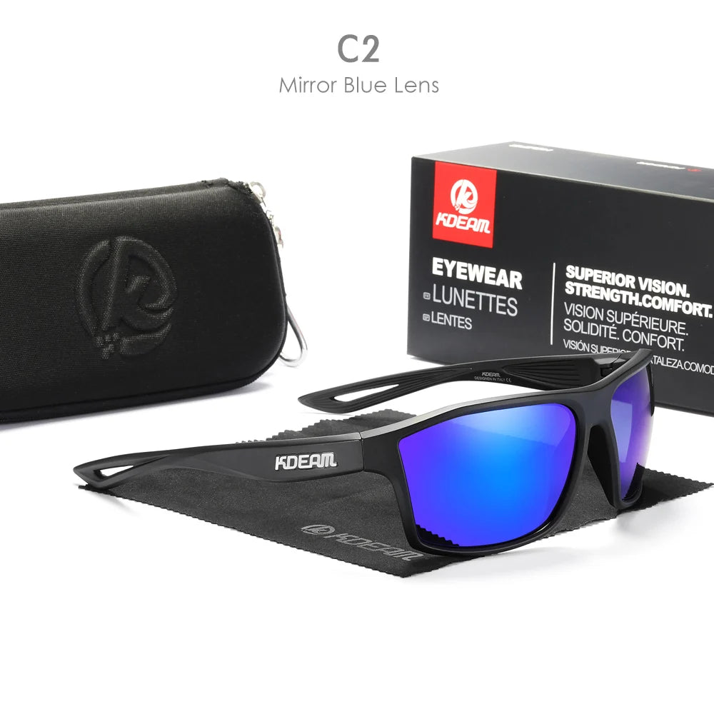 Sonnenbrille quadratisch polarisiert 65mm Outdoor Angeln Sport Herren