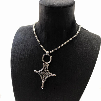 Damen-Halskette Ethno Kreuz Strand Rebel klassisch aus Sterlingsilber