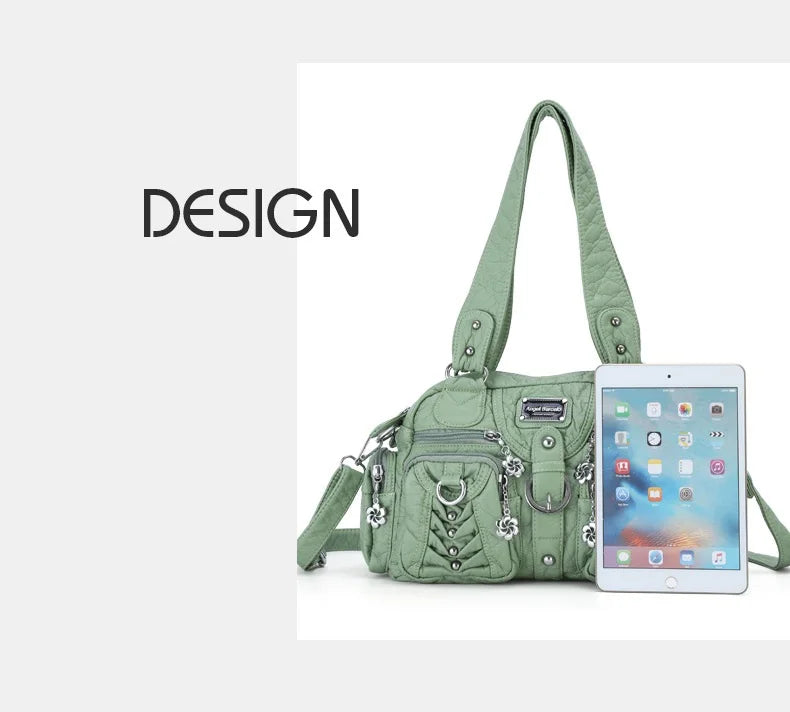 Damen-Satchel-Handtasche aus PU-Leder mit Reißverschluss und viel Stauraum für Alltag und Freizeit
