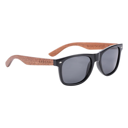 Sonnenbrille Walnuss schwarz polarisiert UV400 Holz Original-Etui Herren