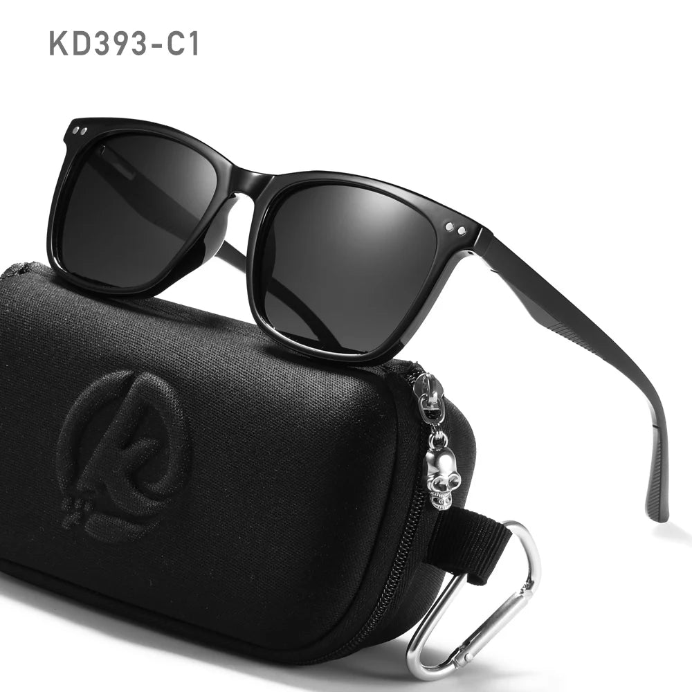 Sonnenbrille quadratisch TR90 polarisiert Federgelenk Wandern Angeln Herren