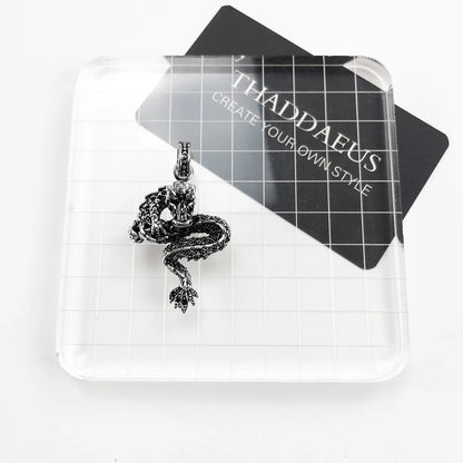 Damen-Charm-Anhänger Drache schwarz Rebel II aus Sterlingsilber