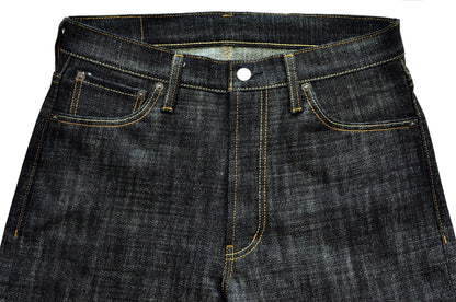 Herren Jeans im Vintage-Stil aus Selvedge Raw Denim mit Silber-überzogenen Knöpfen