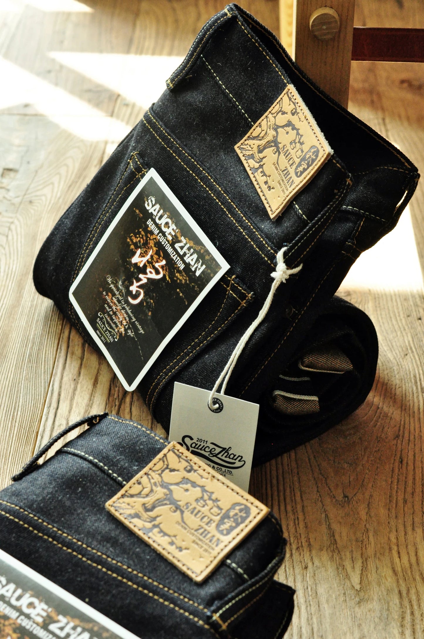 Herren Jeans aus Baumwolle und Leinen im Taper Fit mit 16,5 Unzen